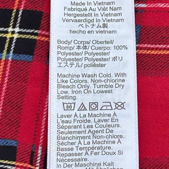 J CREW sMP polyester chiffon plaid blouse Perfect for the holidays!! Looks new! - Picture 6 of 7